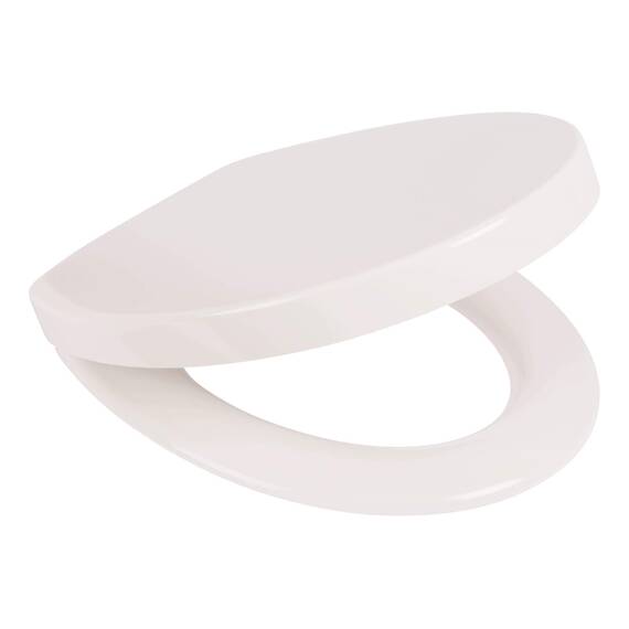 Calmwaters® Antibakterieller Premium WC Sitz mit Absenkautomatik Modern Soft, WC Deckel überlappend, abnehmbar, Duroplast Toilettensitz oval, universale O-Form, Top-Fix, Edelstahlscharnier, Weiß