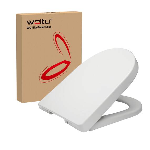 WOLTU Toilettendeckel WC Deckel Sitz Absenkautomatik, Kunststoff, Fast Fix/Schnellbefestigung, Softclose Scharnier D-Form