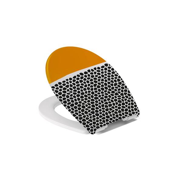 Calmwaters® WC Sitz Motiv Animal Print einfache Montage, Toilettendeckel bis 250 kg, Made in EU, antibakterieller Duroplast, Absenkautomatik, 2 Montage Optionen, abnehmbar, Klobrille, oval