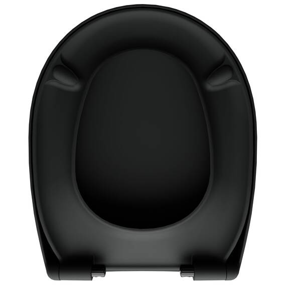 LUVETT® WC-Sitz mit Absenkautomatik C100 oval universell, Toilettendeckel mit 3 Edelstahl Montagelösungen, Klodeckel abnehmbar, Farbe:Matt Schwarz