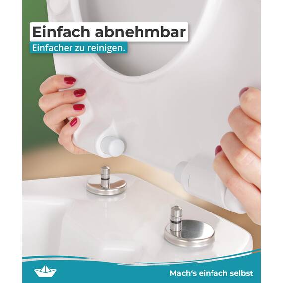 Calmwaters® WC Sitz WM-Special mit Absenkautomatik, Motiv: Halbzeitpause, antibakterielles Duroplast, leichte Montage, 2 Befestigungen, Toilettendeckel bis 250 kg, Made in EU, Klobrille abnehmbar