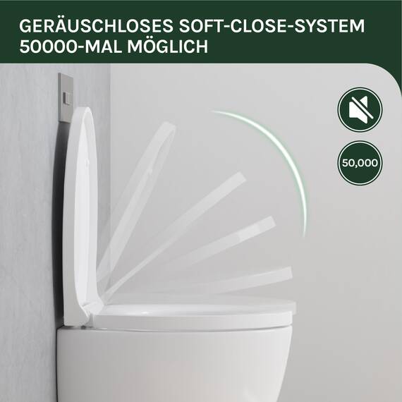 WOLTU WC Sitz Toilettensitz mit Absenkautomatik, Klodeckel mit Absenkautomati,Toilettendeckel, Toilettensitz aus Kunststoff, Fast Fix(Schnellbefestigung), Softclose Scharnier Oval