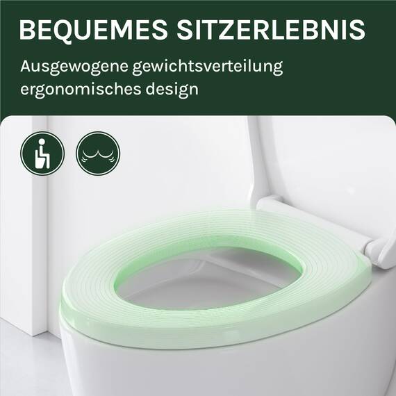 WOLTU WC Sitz Toilettensitz mit Absenkautomatik, Klodeckel mit Absenkautomati,Toilettendeckel, Toilettensitz aus Kunststoff, Fast Fix(Schnellbefestigung), Softclose Scharnier Oval