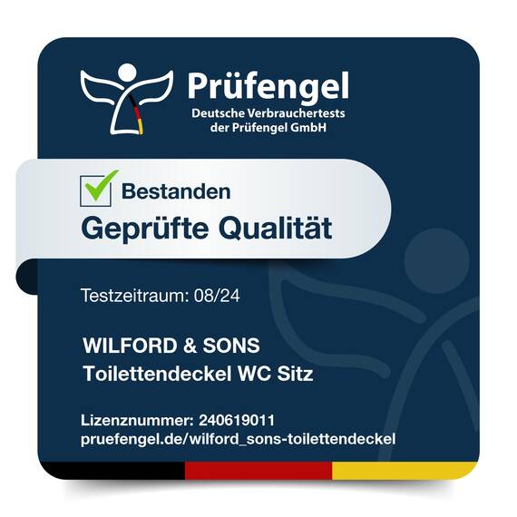 Wilford & Sons PREMIUM Toilettendeckel - WC Sitz mit Absenkautomatik - Klodeckel D-Form weiß - Hochwertige Klobrille, Toilettensitz Klo Deckel abnehmbar, Einfache Reinigung - Toilettenbrille Duroplast
