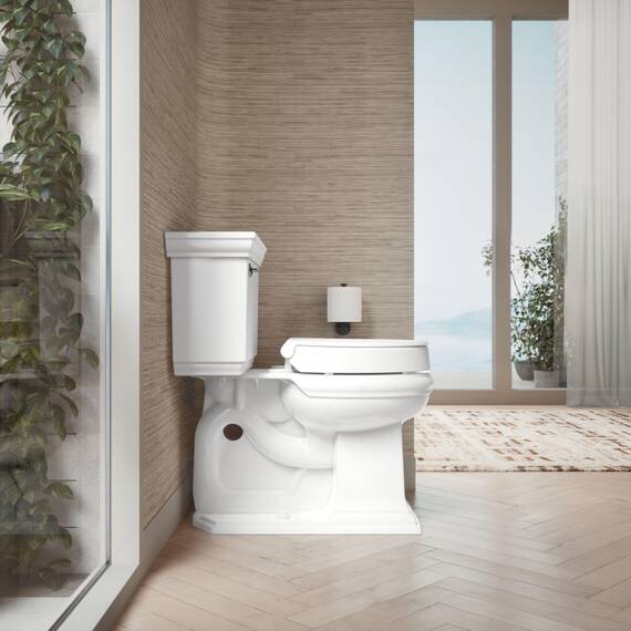 Hyten Toilettensitz, erhöht, leise, runde Vorderseite, Weiß