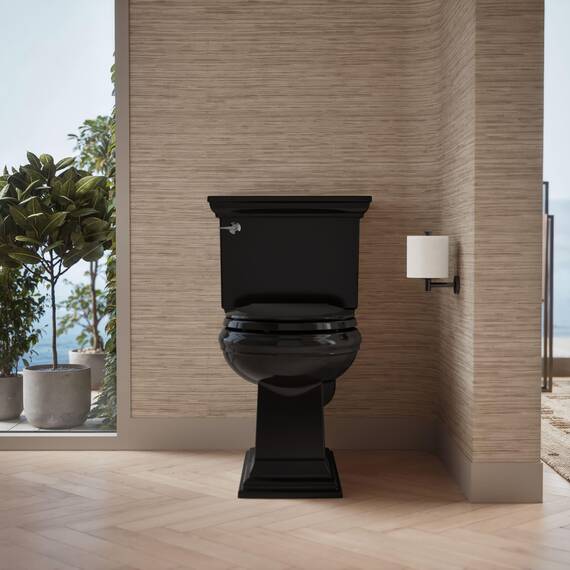 KOHLER 4639-RL-7 Cachet READYLATCH WC-Sitz mit leisem Schließen, rund, Schwarz