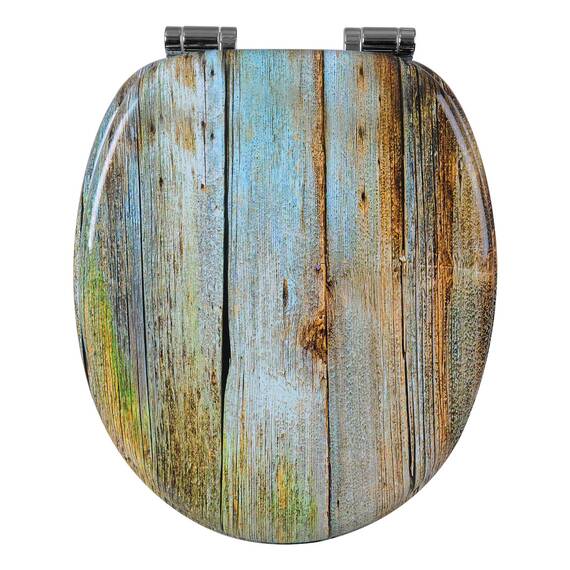 WOLTU Premium WC-Sitz Toilettensitz mit Absenkautomatik, MDF Holzkern, Softclose Scharnier, Desgin Décor Oval