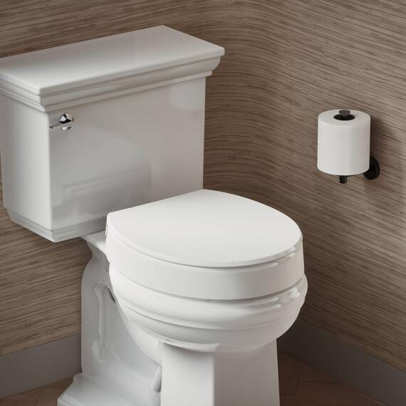 Hyten Toilettensitz, erhöht, leise, runde Vorderseite, Weiß