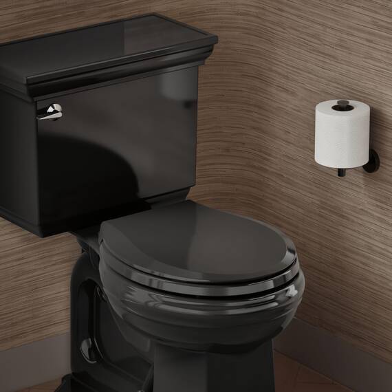 KOHLER 4639-RL-7 Cachet READYLATCH WC-Sitz mit leisem Schließen, rund, Schwarz