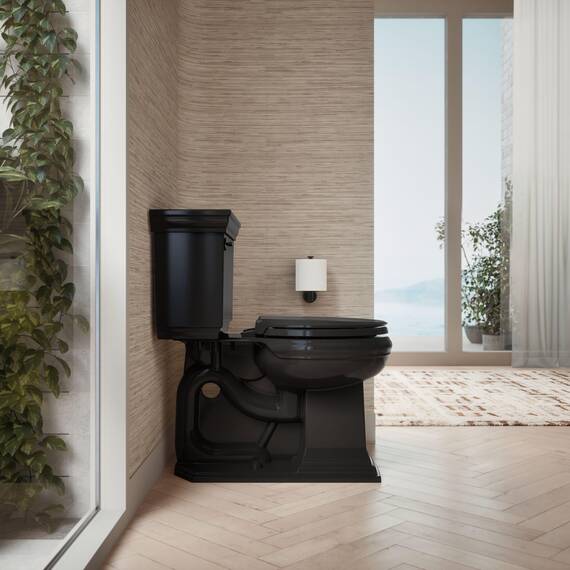 KOHLER 4639-RL-7 Cachet READYLATCH WC-Sitz mit leisem Schließen, rund, Schwarz