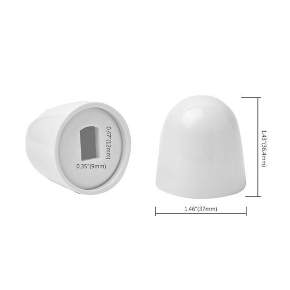Universal-WC-Bolzenkappen, rund, Kunststoff, zum Aufstecken, mit zusätzlichen Unterlegscheiben für einfache Installation, 3,6 cm Höhe, Weiß, 6 Stück