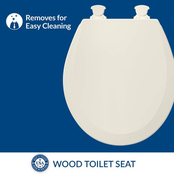 Bemis WC-Sitz mit Easy Clean & Change Scharnieren, Biscuit/Linen, 1er Pack rund 500EC 346