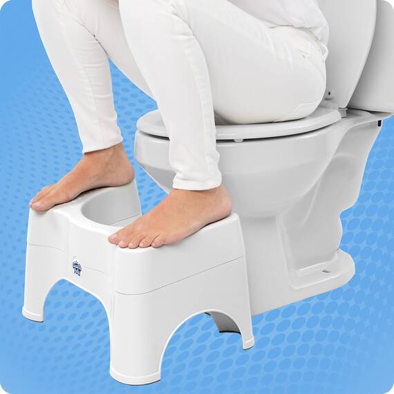 Squatty Potty Original 7-Zoll & 9-Zoll Einstellbar Höhe Badezimmer Toilette Schemel, Weiß