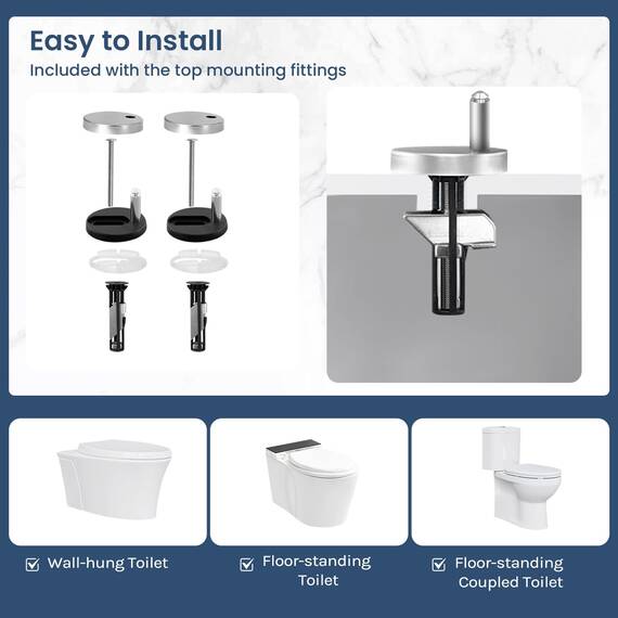 WOLTU Toilettendeckel, WC Sitz mit Absenkautomatik, Klodeckel Quick-Release-Funktion, O-Form-Toilettensitz mit Motiv, Montage oben unten, Duroplast