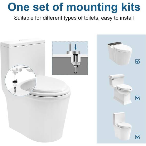 WOLTU Toilettendeckel, WC Sitz mit Absenkautomatik, Klodeckel Klobrille mit Quick-Release-Funktion, O-Form Toilettensitz mit Motiv, Montage von oben unten, 175 kg belastbar