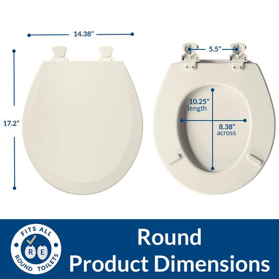 Bemis WC-Sitz mit Easy Clean & Change Scharnieren, Biscuit/Linen, 1er Pack rund 500EC 346