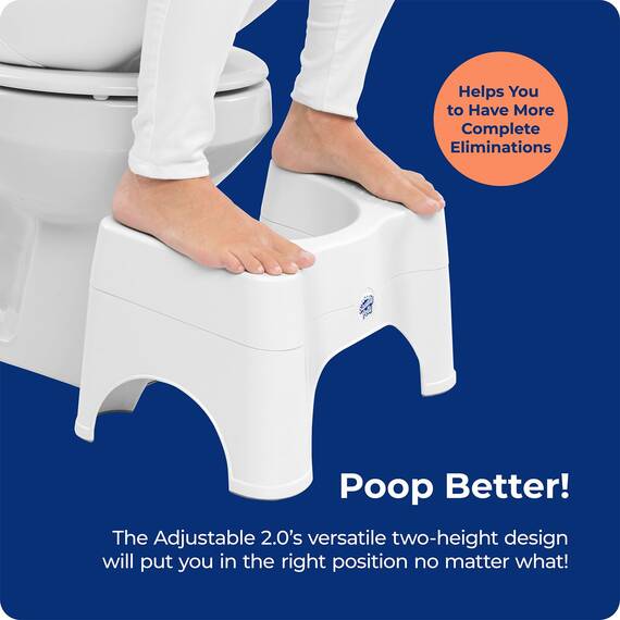 Squatty Potty Original 7-Zoll & 9-Zoll Einstellbar Höhe Badezimmer Toilette Schemel, Weiß