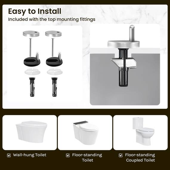WOLTU Toilettendeckel, WC Sitz mit Absenkautomatik, Klodeckel Quick-Release-Funktion, O-Form-Toilettensitz mit Motiv, Montage oben unten, Duroplast