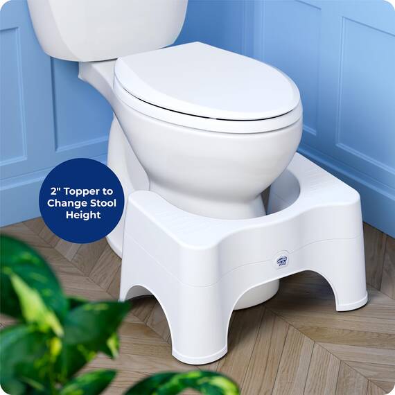 Squatty Potty Original 7-Zoll & 9-Zoll Einstellbar Höhe Badezimmer Toilette Schemel, Weiß