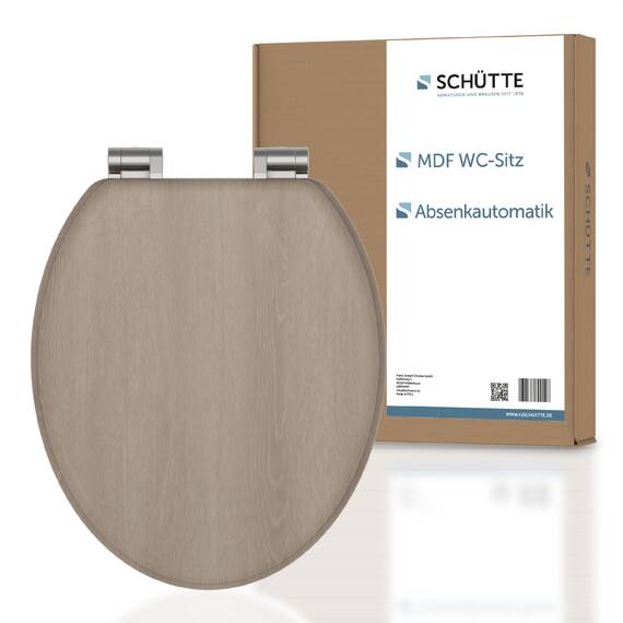 SCHÜTTE WC-Sitz MODERN mit Absenkautomatik aus Holz | Toilettensitz mit Klodeckel | Holzkern Toilettendeckel mit Motiv (maximale Belastung der Klobrille 175 kg) | Holz
