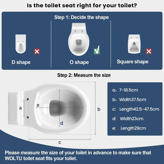 WOLTU Toilettendeckel, WC Sitz mit Absenkautomatik, Klodeckel Quick-Release-Funktion, O-Form-Toilettensitz mit Motiv, Montage oben unten, Duroplast
