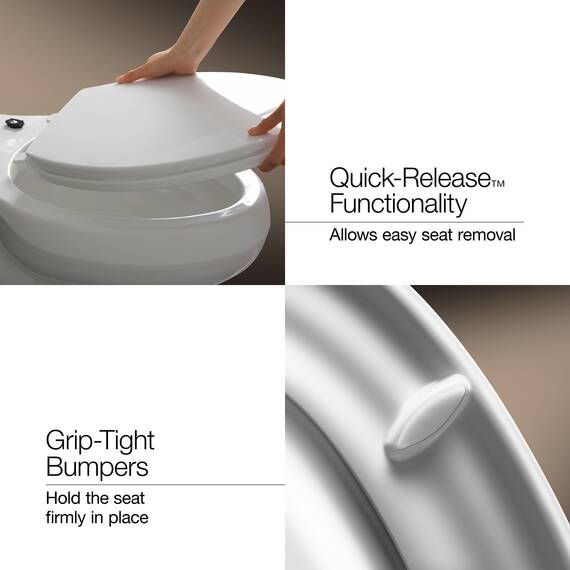 Kohler Brevia Toilettensitz, länglich, mit Q2-Vorteil, Weiß, 4774-96