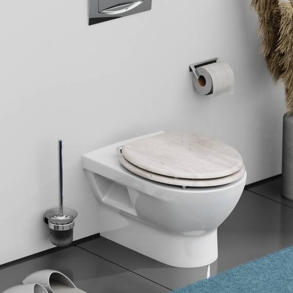 SCHÜTTE WC-Sitz LIGHTWOOD mit Absenkautomatik aus Holz, hochwertiger Toilettendeckel mit 175kg Belastbarkeit, Toilettensitz mit Brille, Klodeckel für WC, MDF Holzkern Klobrille mit Motiv
