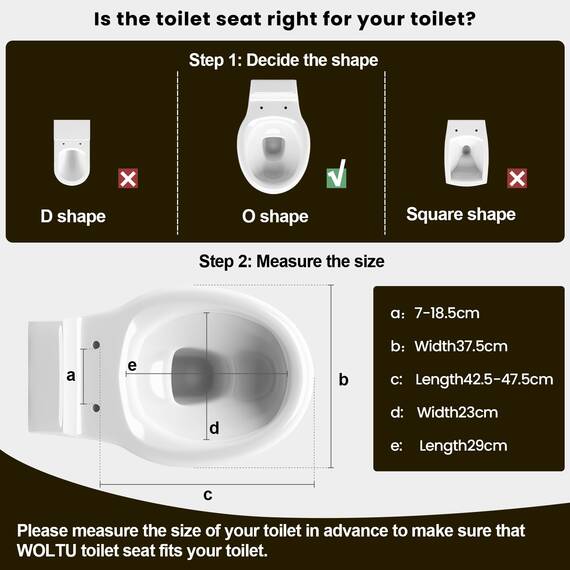 WOLTU Toilettendeckel, WC Sitz mit Absenkautomatik, Klodeckel Quick-Release-Funktion, O-Form-Toilettensitz mit Motiv, Montage oben unten, Duroplast