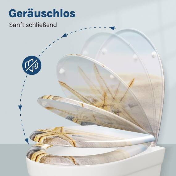 WOLTU Toilettendeckel mit Absenkautomatik Klodeckel WC Sitz Softclose Klobrille mit Quick Release Funktion Duroplast Oval einfache Montage