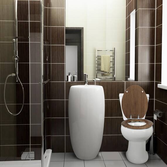 Angol Shiold Toilettensitz, verlängerter Toilettensitz aus geformtem Holz, mit leise schließenden und schnell öffnenden Scharnieren, einfach zu installieren, auch leicht zu reinigen von Angol Shiold
