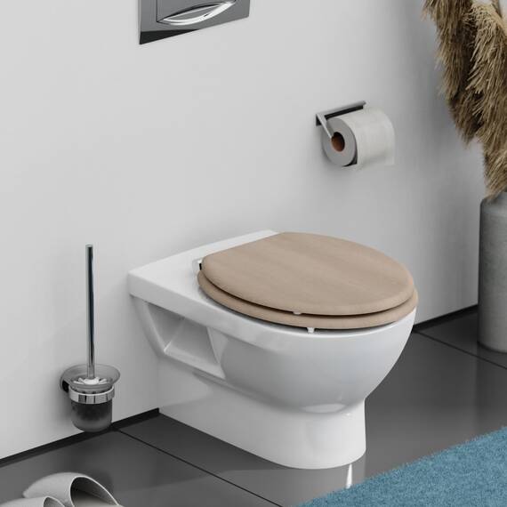 SCHÜTTE WC-Sitz MODERN mit Absenkautomatik aus Holz | Toilettensitz mit Klodeckel | Holzkern Toilettendeckel mit Motiv (maximale Belastung der Klobrille 175 kg) | Holz