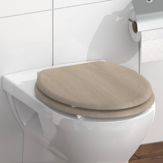 SCHÜTTE WC-Sitz MODERN mit Absenkautomatik aus Holz | Toilettensitz mit Klodeckel | Holzkern Toilettendeckel mit Motiv (maximale Belastung der Klobrille 175 kg) | Holz
