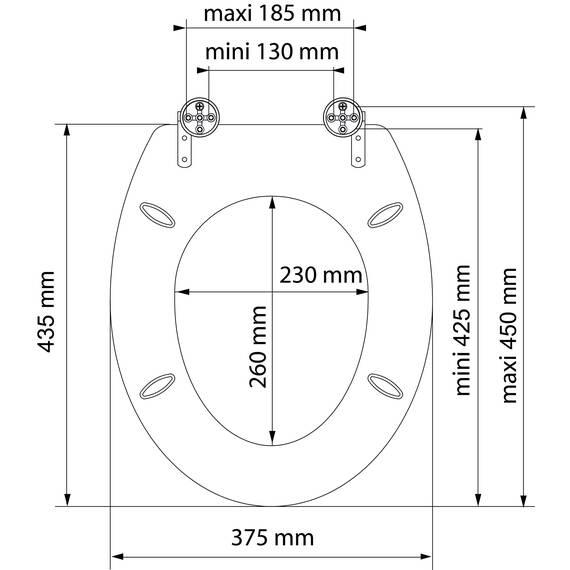 SCHÜTTE WC Sitz Holzkern BALANCE, Toilettensitz mit Absenkautomatik, passend für viele handelsübliche WC-Becken, max. Belastung der Klobrille 150 kg, Motiv Steine 80121