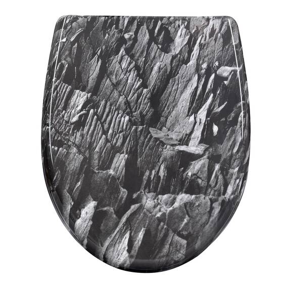WOLTU Toilettendeckel, WC Sitz mit Absenkautomatik, Klodeckel mit Quick-Release-Funktion, Klobrille O-Form mit Motiv, Montage von oben zu unten, 175 kg belastbar