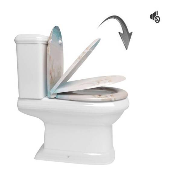 WOLTU Toilettendeckel mit Absenkautomatik Klodeckel WC Sitz Softclose Klobrille mit Quick Release Funktion Duroplast Oval einfache Montage
