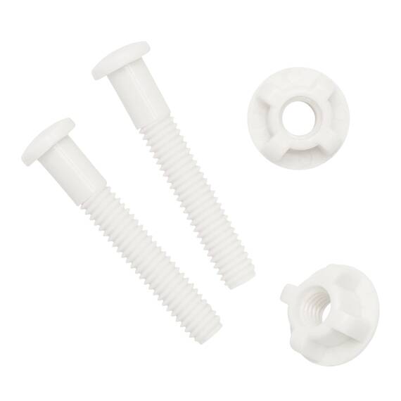 Qualihome Universal-weißen Kunststoff-WC-Sitzgelenk Schraubverschluss Befestigungsschraube Scharniere Toilette 2-Pack