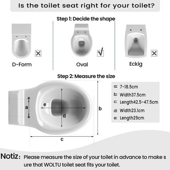 WOLTU Toilettendeckel mit Absenkautomatik, WC Sitz Deckel oval, Klodeckel mit Quick-Release für einfach Reinigung, Klobrille mit verstellbaren Scharnieren, Motiv