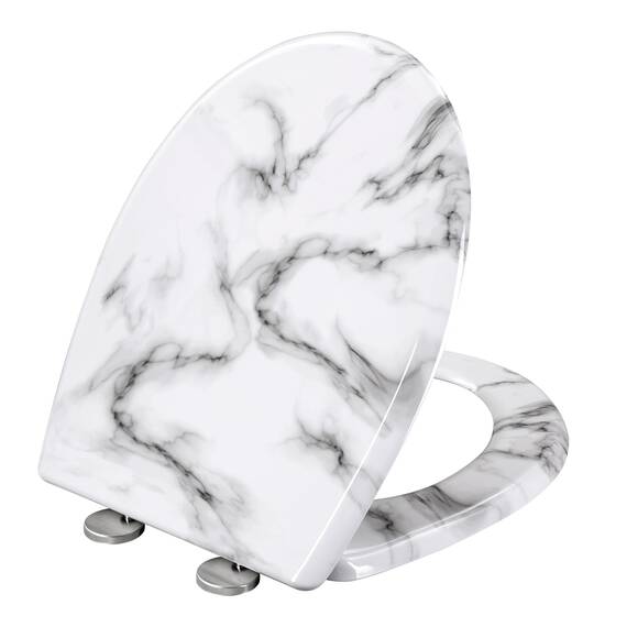 WOLTU Toilettendeckel, WC Sitz mit Absenkautomatik, Klodeckel Klobrille mit Quick-Release-Funktion, O-Form Toilettensitz mit Motiv, 175 kg belastbar