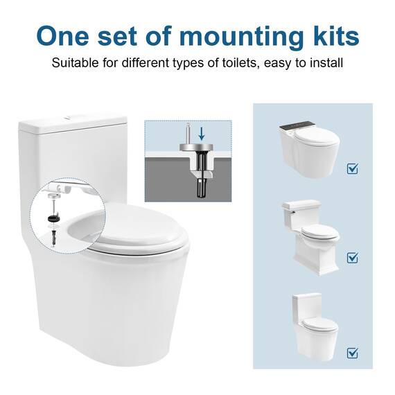 WOLTU Toilettendeckel mit Absenkautomatik Klodeckel WC Sitz Softclose Klobrille mit Quick Release Funktion Duroplast Oval einfache Montage