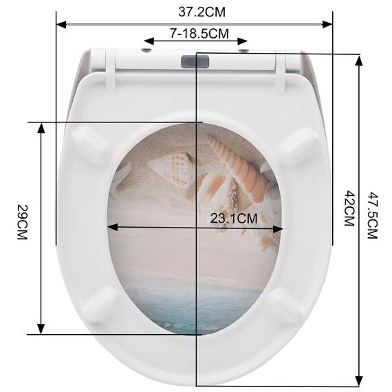 WOLTU Toilettendeckel mit Absenkautomatik Klodeckel WC Sitz Softclose Klobrille mit Quick Release Funktion Duroplast Oval einfache Montage