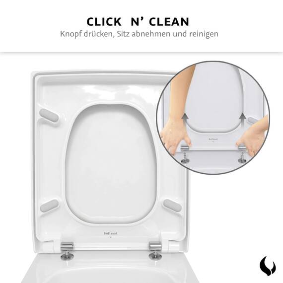 Bullseat WC Sitz passgenau für Duravit Vero | Softclose Absenkautomatik | abnehmbar | Edelstahlbefestigung