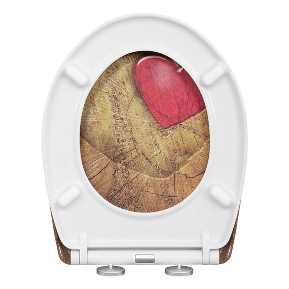 WOLTU Toilettendeckel, WC Sitz mit Absenkautomatik, Klodeckel Klobrille mit Quick-Release-Funktion, O-Form Toilettensitz mit Motiv, Montage von oben unten, 175 kg belastbar der Klobrille