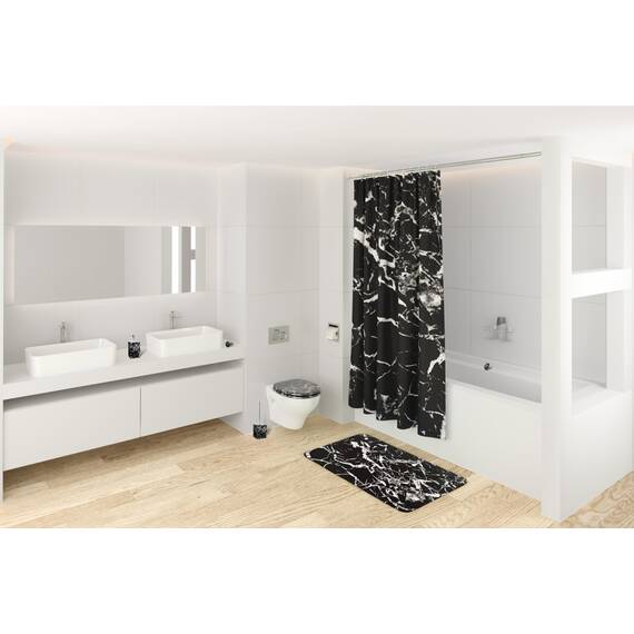 Sanilo WC Sitz mit Absenkautomatik, viele schöne schwarze Toilettendeckel zur Auswahl, hochwertige und stabile Qualität aus Holz (Marmor Schwarz)