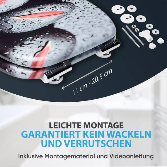 Sanilo WC Sitz mit Absenkautomatik, viele schöne schwarze Toilettendeckel zur Auswahl, hochwertige und stabile Qualität aus Holz (Elegance)