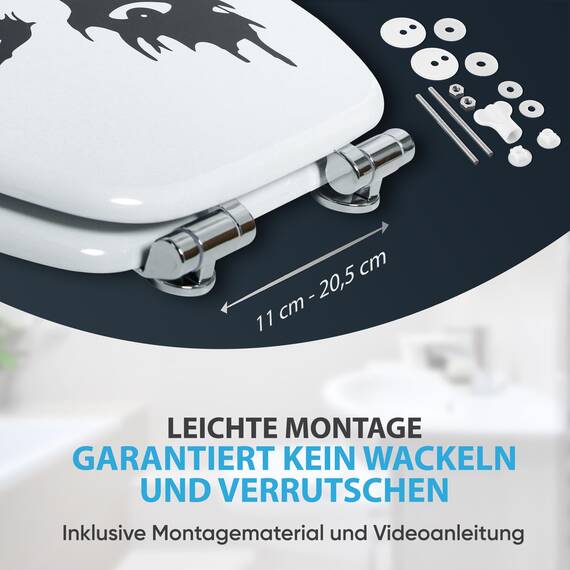 Sanilo WC Sitz mit Absenkautomatik, viele schöne schwarze Toilettendeckel zur Auswahl, hochwertige und stabile Qualität aus Holz (Joker)