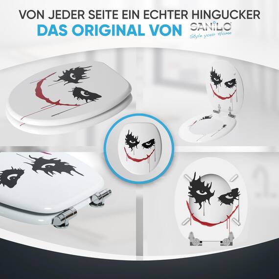 Sanilo WC Sitz mit Absenkautomatik, viele schöne schwarze Toilettendeckel zur Auswahl, hochwertige und stabile Qualität aus Holz (Joker)