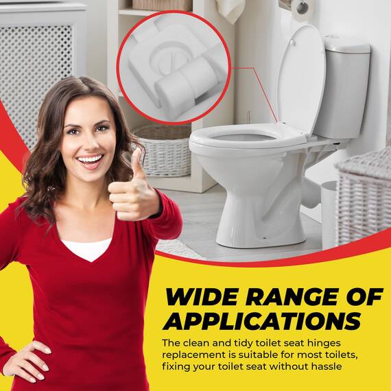 Qualihome Universal-weißen Kunststoff-WC-Sitzgelenk Schraubverschluss Befestigungsschraube Scharniere Toilette 2-Pack