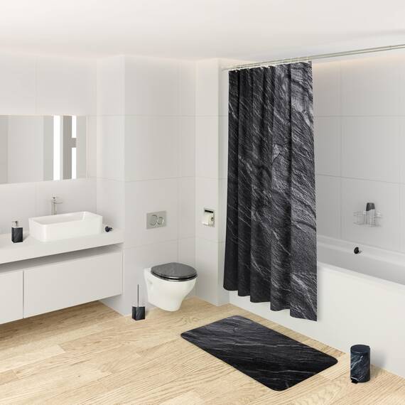 Sanilo WC Sitz mit Absenkautomatik, viele schöne schwarze Toilettendeckel zur Auswahl, hochwertige und stabile Qualität aus Holz (Granit)