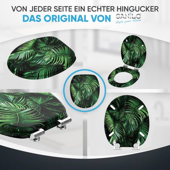 Sanilo WC Sitz mit Absenkautomatik, viele schöne schwarze Toilettendeckel zur Auswahl, hochwertige und stabile Qualität aus Holz (Palmdream)