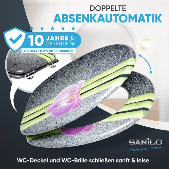 WC Sitz mit Absenkautomatik, viele schöne schwarze WC Sitze zur Auswahl, hochwertige und stabile Qualität aus Holz (Asia)